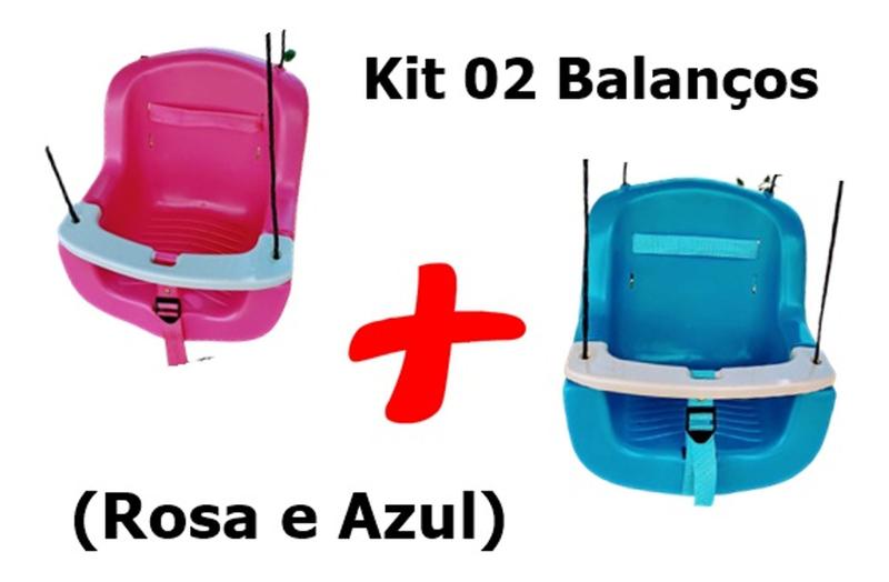 Imagem de Kit 2 Balanços Infantil Rosa e Azul Bebê Brinquedo - Frete mais Barato - Cia do Pula Pula