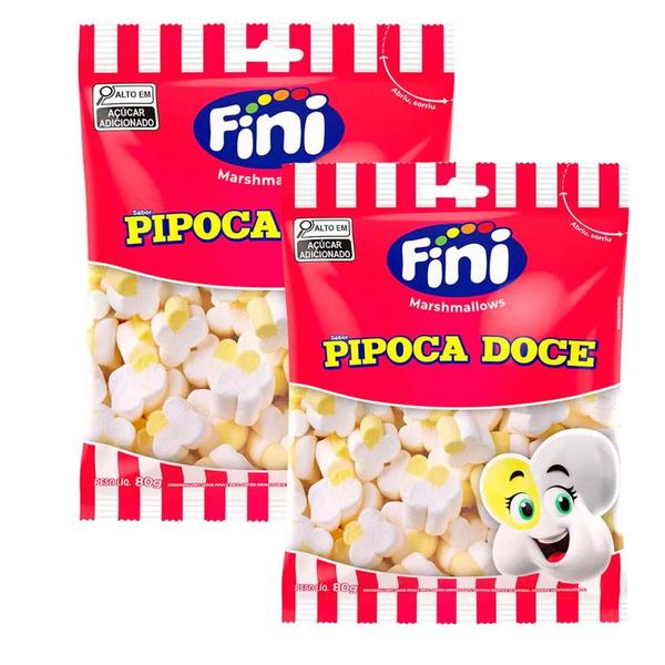 Imagem de Kit 2 Balas Fini Marshmallows Sabor Pipoca Doce 80g