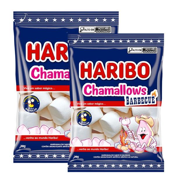 Imagem de Kit 2 Balas Haribo Chamallows Barbecue Sabor Baunilha 70g