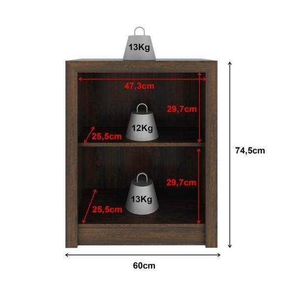 Imagem de Kit 2 Balcões Me4103 com 4 Portas e Prateleira 74,5cmx120cm