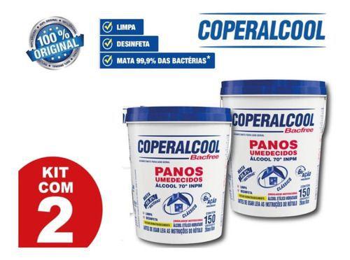 Imagem de Kit 2 Baldes 300 Panos Umedecido Coperalcool Álcool 70 INPM