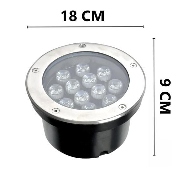 Imagem de Kit 2 Balizador Led 12w Luminária Solo Piso Branco Frio