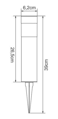 Imagem de Kit 2 Balizadores Aço Inox Espeto Jardim Led Luz Solar