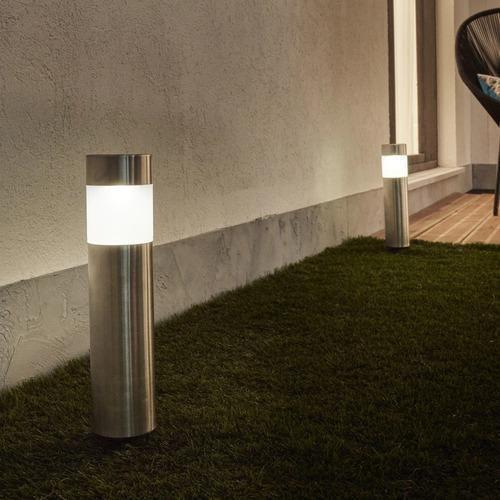 Imagem de Kit 2 Balizadores Aço Inox Espeto Jardim Led Luz Solar