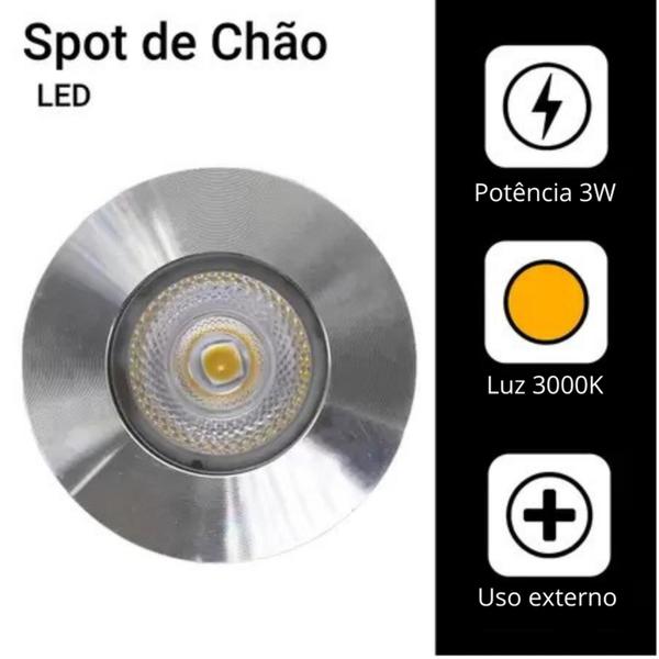 Imagem de Kit 2 Balizadores Blindados Embutir Piso LED 3W IP67 Bivolt