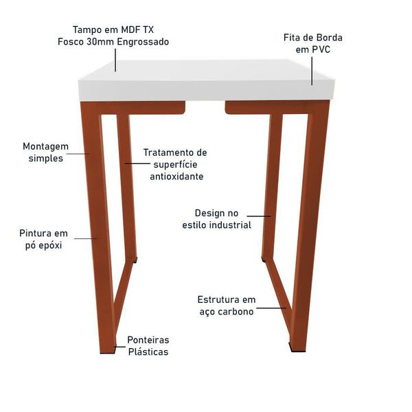 Imagem de Kit 2 Banco Banqueta Nova York Industrial Cozinha Área Gourmet Cobre/Branco