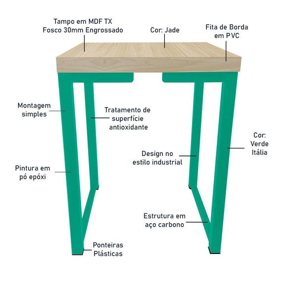 Imagem de Kit 2 Banco Banqueta Nova York Industrial Cozinha Área Gourmet Verde/Jade