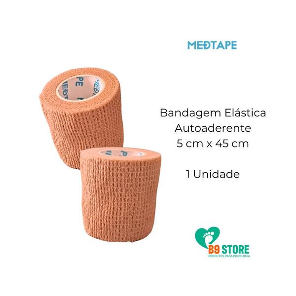 Imagem de Kit 2 Bandagem Autoaderente Athletic  05 X 4,5 Bege MedTape