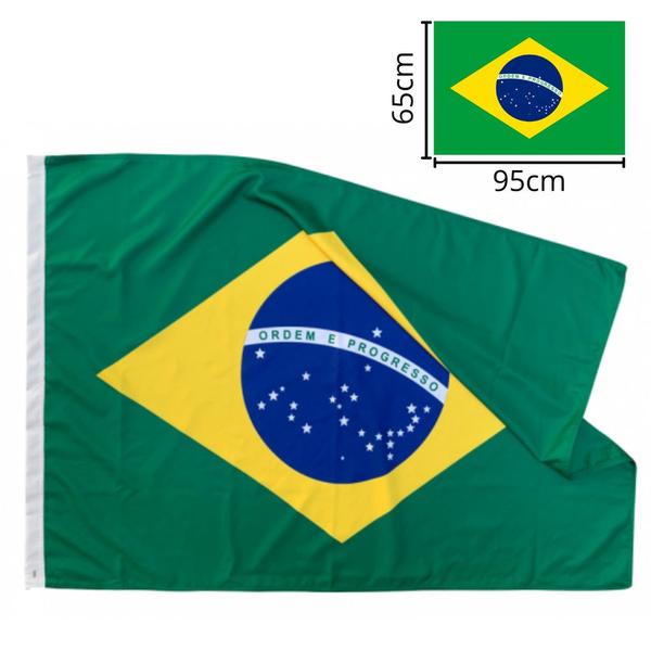 Imagem de Kit 2 Bandeira Do Brasil Oficial Média 65x95cm Copa Do Mundo