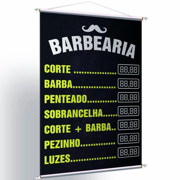 Imagem de Kit 2 Banners Aqui Tem Barbearia - Preço Editável