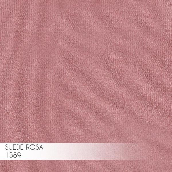 Imagem de Kit 2 Banqueta Decorativa Rubel Base Preta Suede Rosa G41 - Gran Belo