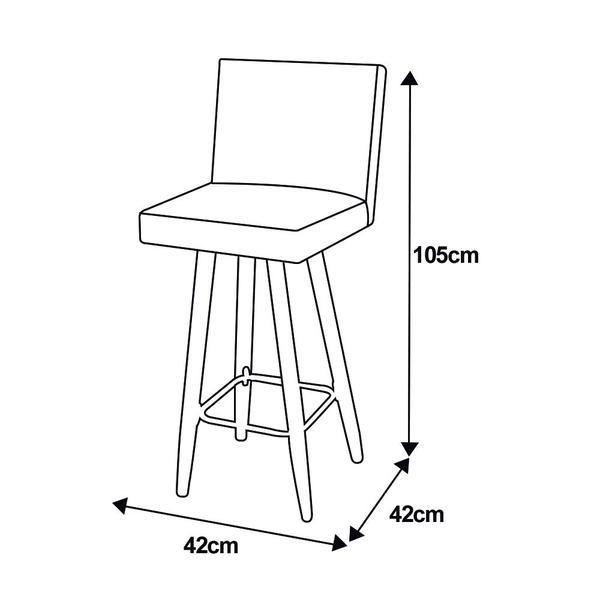 Imagem de Kit 2 Banquetas Alta com Encosto 105cm Suede Zelensky - Mafer