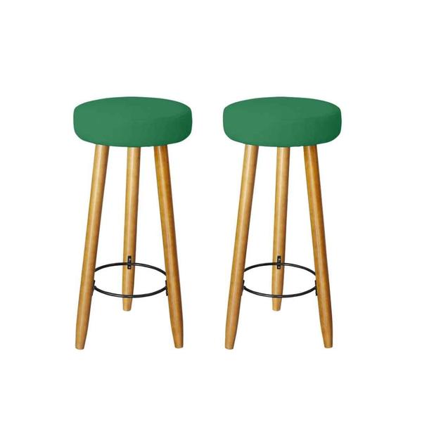 Imagem de Kit 2 Banquetas Decorativas 78cm com Pés Pálito Italian Verde - Mafer