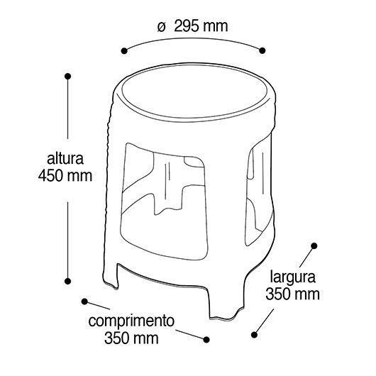 Imagem de Kit 2 Banquetas Rattan Premium Preta 35x45cm 25618 Arqplast