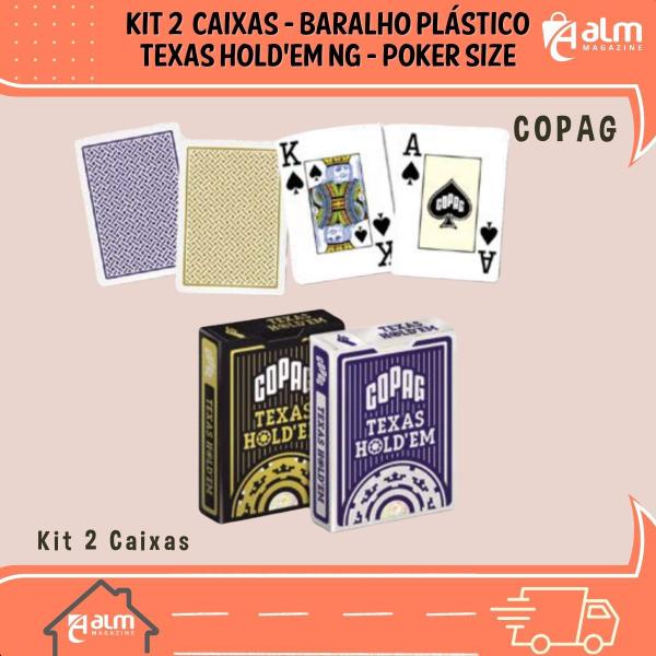 Imagem de Kit 2 Baralho Profissional Poker Copag Original Texas Hold'em NG