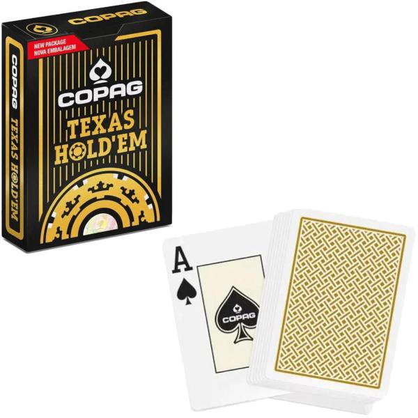 Imagem de Kit 2 Baralhos de Poker Texas Holdem (Azul + Dourado)