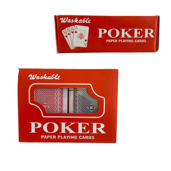 Kit 2 Baralhos Poker Resistente Buraco Truco Naipe Grande - Washable Imagem de Kit 2 Baralhos Poker Resistente Buraco Truco Naipe Grande