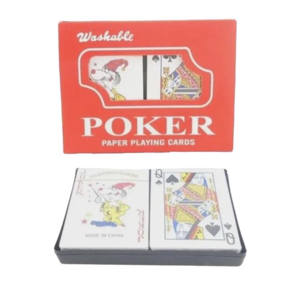 Kit 2 Baralhos Poker Resistente Buraco Truco Naipe Grande - Washable Imagem de Kit 2 Baralhos Poker Resistente Buraco Truco Naipe Grande