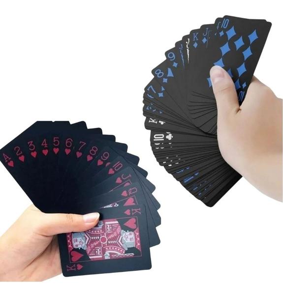 KIT 2 Baralhos Vermelho Azul Black Poker Cartas Jogos Prova Dagua - Coisaria Imagem de KIT 2 Baralhos Vermelho Azul Black Poker Cartas Jogos Prova Dagua
