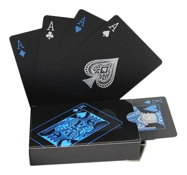 KIT 2 Baralhos Vermelho Azul Black Poker Cartas Jogos Prova Dagua - Coisaria Imagem de KIT 2 Baralhos Vermelho Azul Black Poker Cartas Jogos Prova Dagua