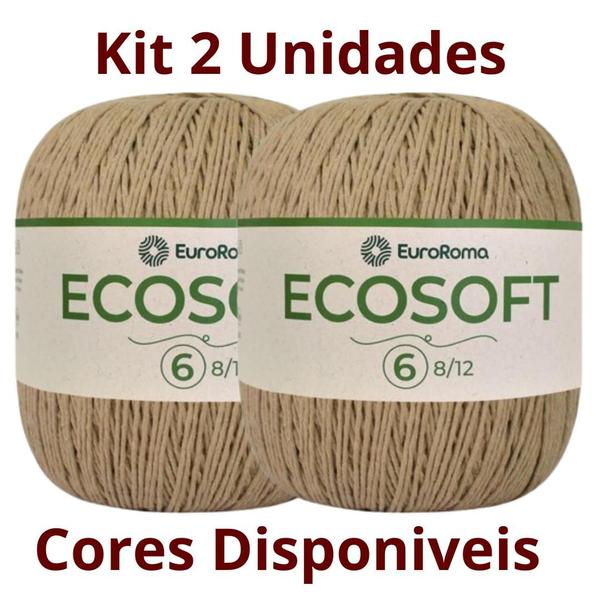 Imagem de Kit 2 Barbante Ecosoft Euroroma Extra Macio nº6 - 452m/422g