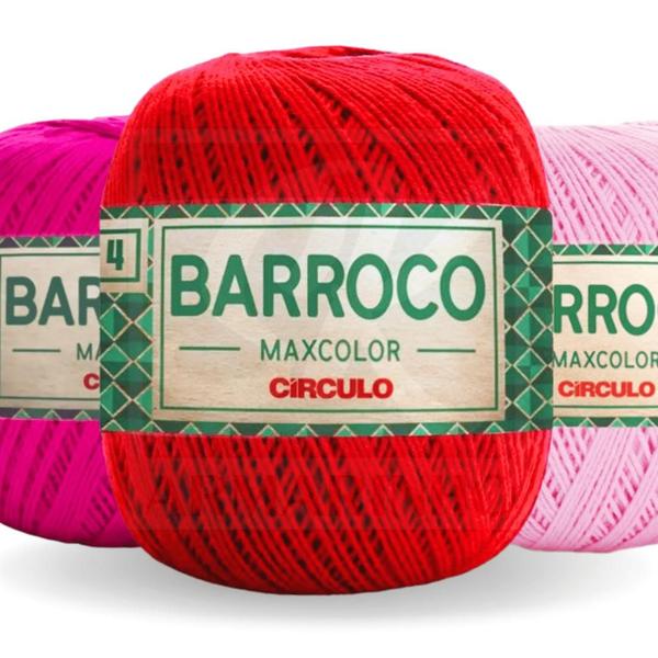 Imagem de Kit 2 Barbante Linha Barroco Maxcolor FIO 4 Circulo - 200g