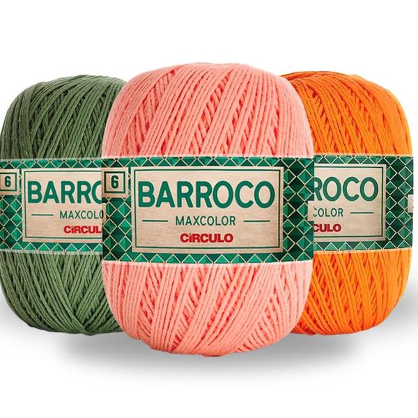 Imagem de Kit 2 Barbante Linha Barroco Maxcolor FIO 6 Circulo  200g/226m