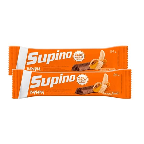 Kit 2 Barra de Fruta Supino Zero Banana com Chocolate com 24g Imagem de Kit 2 Barra de Fruta Supino Zero Banana com Chocolate com 24g