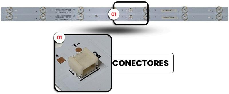 Imagem de Kit 2 barras de led para tv ph28n91d pn28n91dsgw