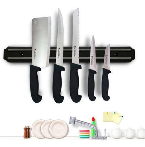 Imagem de Kit 2 Barras Magnéticas Ferramentas Facas Cozinha 33 Cm