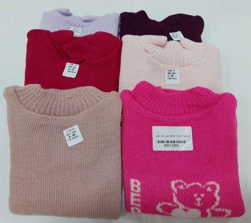 Kit Básica De Lã Blusa Frio Bebê Menina Inverno Infantil Blusa