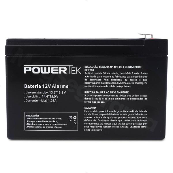 Imagem de KIT 2 Bateria Powertech 12v CFTV Para Fita Led Alarme Cerca Som