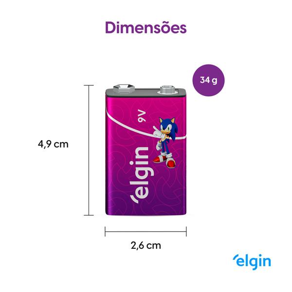 Imagem de Kit 2 Baterias Recarregável 9 Volts Elgin 9v 250mah Original