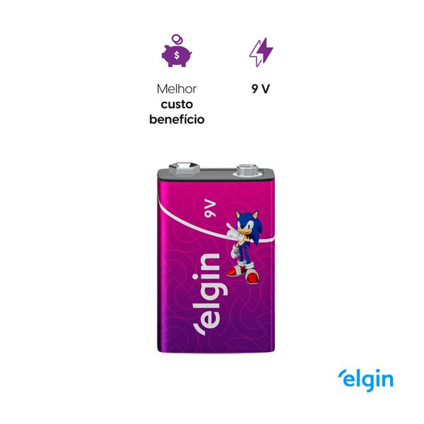 Imagem de Kit 2 Baterias Recarregável 9 Volts Elgin 9v 250mah Original