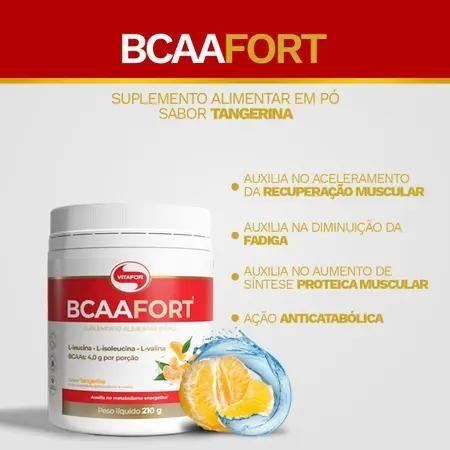 Imagem de Kit 2 BCAA Fort Sabor Tangerina 210g Vitafor