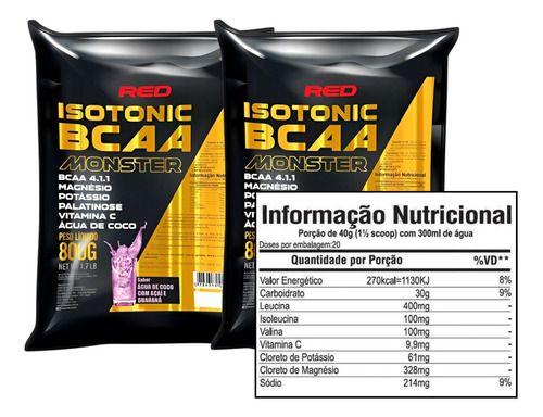 Imagem de Kit 2 Bcaa Isotonic 800g Palatinose Leucina Isoleucina Valin