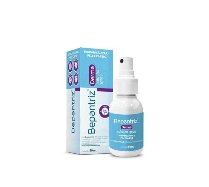 Imagem de Kit 2 Bepantriz Derma Solução Spray Hidratação para pele e cabelo - 50ml = Bepantol