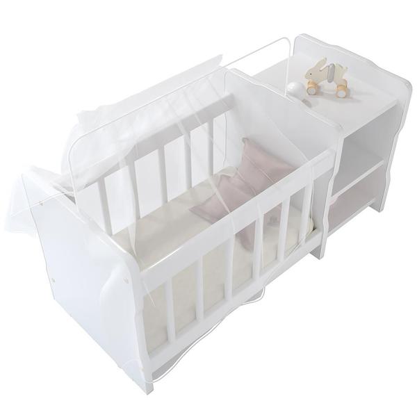 Imagem de Kit 2 Berços Para Boneca Cristal Ursinho C02 Brinquedo Infantil Branco - Lyam Decor