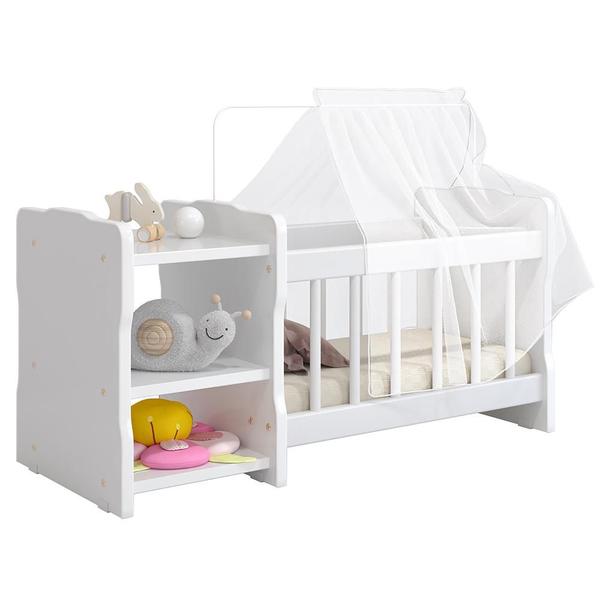 Imagem de Kit 2 Berços Para Boneca Cristal Ursinho C02 Brinquedo Infantil Branco - Lyam Decor