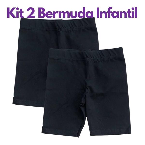 Imagem de Kit 2 bermuda ciclista Infantil Menina Escolar Malwee Kids