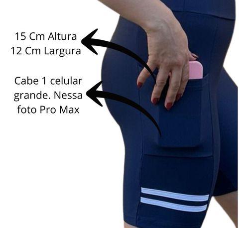 Imagem de Kit 2 Bermuda Fitness Feminina C Bolso Para Celular Academia