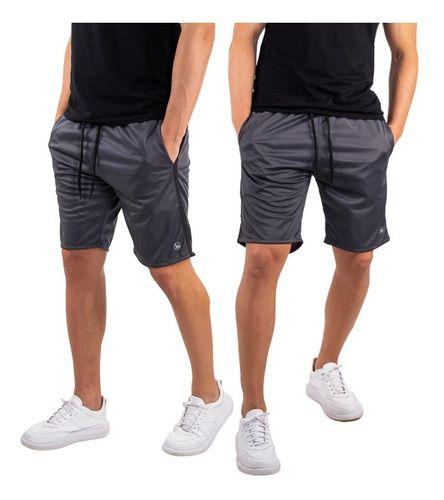 Imagem de Kit 2 Bermuda Short Masculino Helanca Treino Academia Bolsos Laterais 