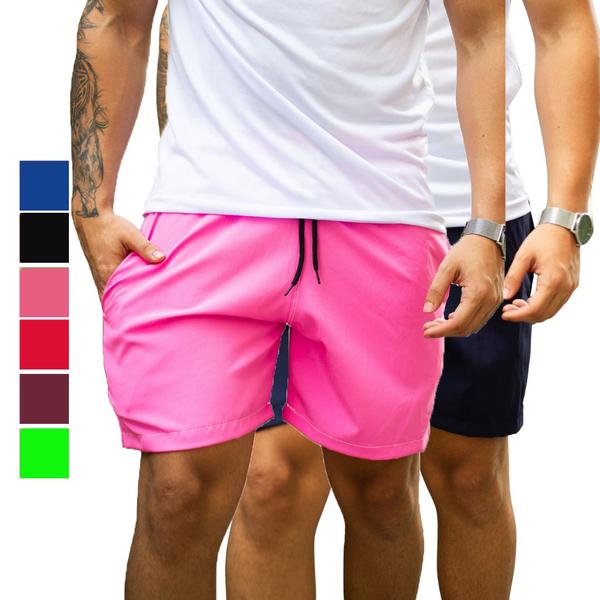 Imagem de Kit 2 Bermuda Shorts Masculino Treino Exercício Funcional Academia Varias Cores Liso Corrida