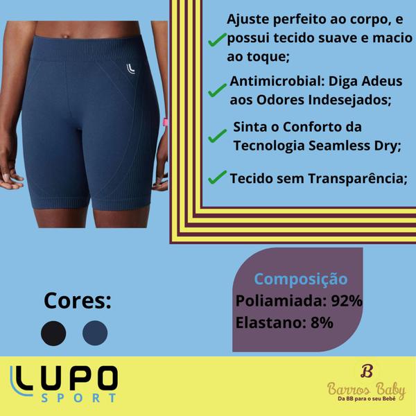 Imagem de Kit 2 Bermudas Feminina Lupo Sport Academia Original Seamless Dry