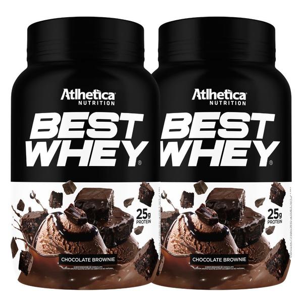 Imagem de Kit 2 Best Whey Isolado Hidro Gourmet Brownie 900g Atlhetica