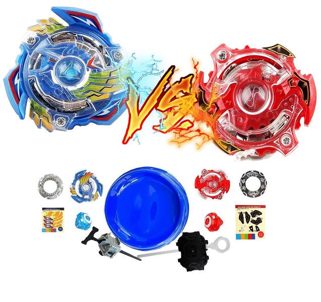 Imagem de Kit 2 Beyblade 2 Lançador Arena Ponteira Pião Bey blad Valt