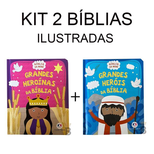 Imagem de Kit 2 Bíblias Infantis Ilustrada - Grandes Heróis e Heroínas da Bíblia