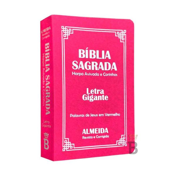 Imagem de Kit 2 Biblias Sagrada Letra Gigante Luxo Popular - Preta e Pink - Com Harpa - RC