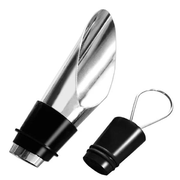 Imagem de Kit 2 Bico Dosador Inox com Tampa Vinho Champagne Corta Gota