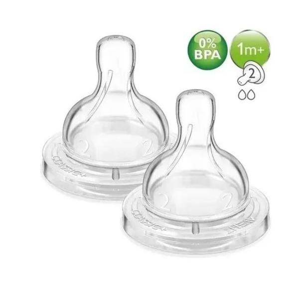 Imagem de Kit 2 Bico Mamadeira Anti-colic 1M  Fluxo Lento - Philips